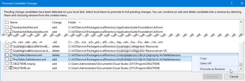 Promote as Rename